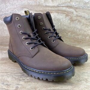 Dr. Martens Cartor 6 Eye Classic Boots Dark Brown Crazy Horse